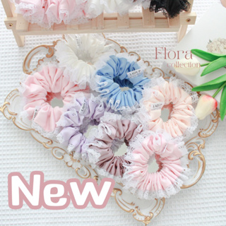 New Flora Collection LADY P scrunchies ยางรัดผมผ้าซาติน งานแฮนด์เมด