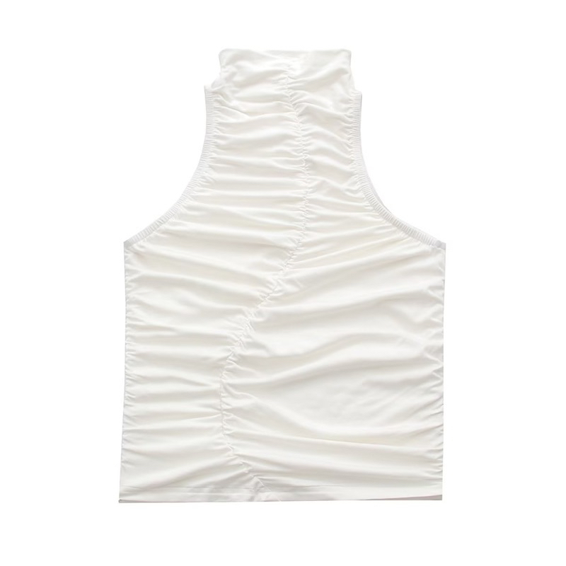 พร้อมส่งในไทย เสื้อกล้ามคอปีน สไตล์y2k เสื้อย่นๆ เหมาะกับสาวsize xs-s