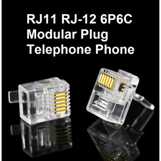 (5ชิ้น)RJ11 RJ12 6P6C modular plug 6-wire voice telephone line connector, RJ12 CNC crystal head