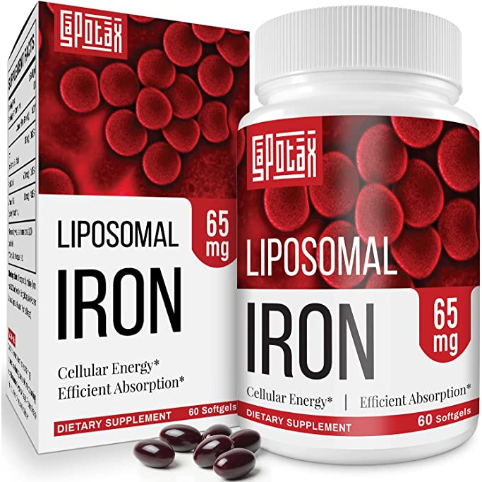 Sapotax Liposomal Iron Supplement 60 Softgels เสริมสร้างพลังงาน เสริมธาตุเหล็ก