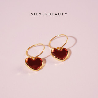 โค้ด SILV45 ลด45.-  Silver beautyต่างหูใจเรียบขอบหยักแฟชั่นE03904