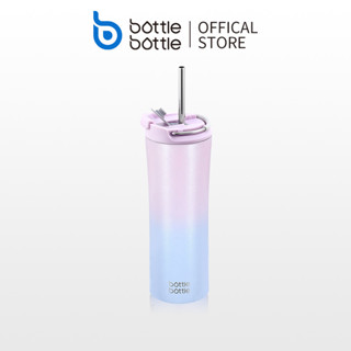 BOTTLE BOTTLE  500ml ขวดน้ํา ถ้วยกาแฟ สแตนเลสเก็บความเย็นถ้วยเก็บอุณหภูมิแบบพกพากระติกเก็บความเย็นสูญญากาศมีหลอดในตัว