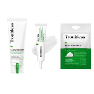 FARMSKIN TROUBLESS Micro-point patch / Spot Gel / Facial Wash - ฟาร์มสกิน แผ่นแปะสิว เจลแต้มสิว โฟมล้างหน้า ลดสิว คุมมัน