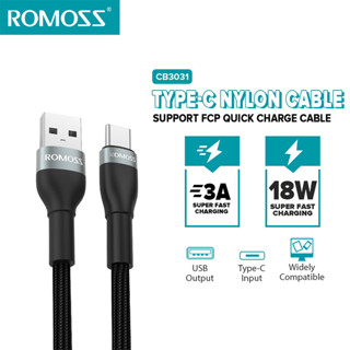 Romoss CB3031 3A USB/AM to Type C Cable Nylon 18W Fast Charge Data Cable