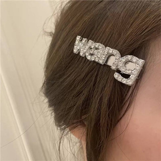 Alexander Wang Crystal Logo Hair Clip กิ๊บหนีบผมประดับเพชร โลโก้ wang เพชรเต็ม อะไหล่เงิน