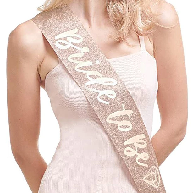 ❤พร้อมส่ง❤สายสะพาย bride to be ผ้าซาติน ปาร์ตี้สละโสด hennight สายสะพายว่าที่เจ้าสาว สายสะพายเจ้าสาว