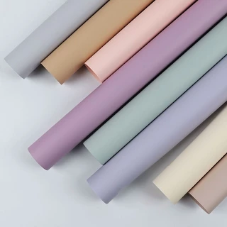 กระดาษห่อดอกไม้กันน้ำ รุ่นเอิร์ทโทนสีเดียว ขนาด58×58cm บรรจุ 20 แผ่น/แพ็ค
