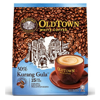 OLDTOWN WHITE COFFEE 3 in 1 Less Sugar 525g กาแฟโอลด์ทาวน์ สูตรน้ำตาลน้อย 1 แพค 15 ซอง