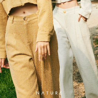 🍎 ลด45.-โค้ดWYQESS🍋nature.bkk - PTN1205 กางเกงขาผ้าเทกเจอร์ Cherie long pants