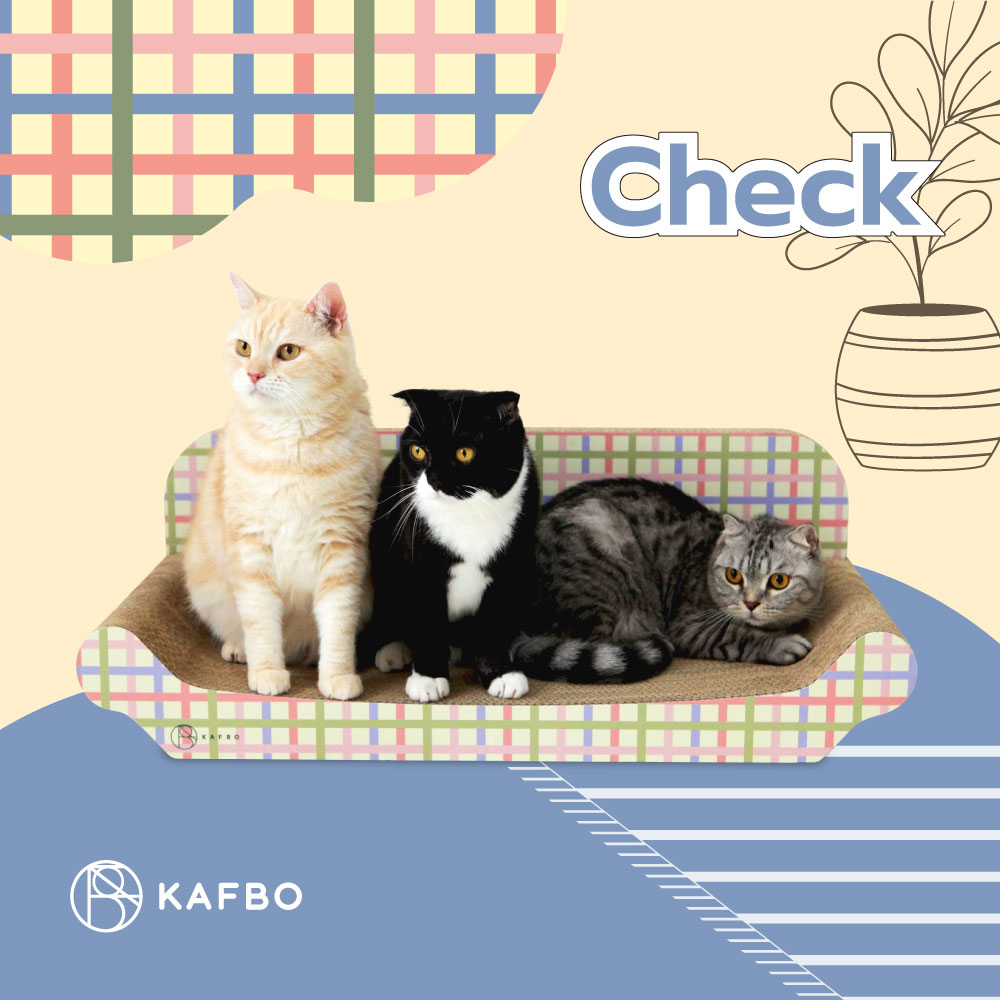KAFBO Cat Sleeper Sofa XL Size - โซฟาแมว ที่ลับเล็บแมวขนาดใหญ่ ที่ข่วนเล็บแมว เฟอร์นิเจอร์สำหรับแมว โซฟาแมวน่ารัก ของเล่นแมว สำหรับแมวทุกวัย แถมฟรี Catnip