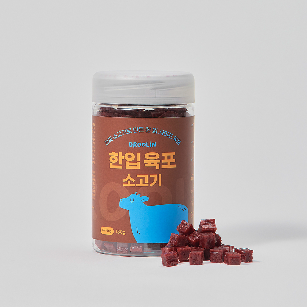 DROOLiN BITE JERKY BEEF ขนมสุนัขแคลอรี่ต่ำให้ได้วันละมากสุดถึง 40+ ชิ้น!
