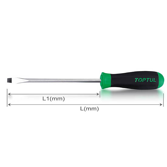 FAAB Series ไขควงปากแบน TOPTUL Slotted Anti-Slip Screwdrivers 3,3.5,4,5,5.5,6.5,8,10mm