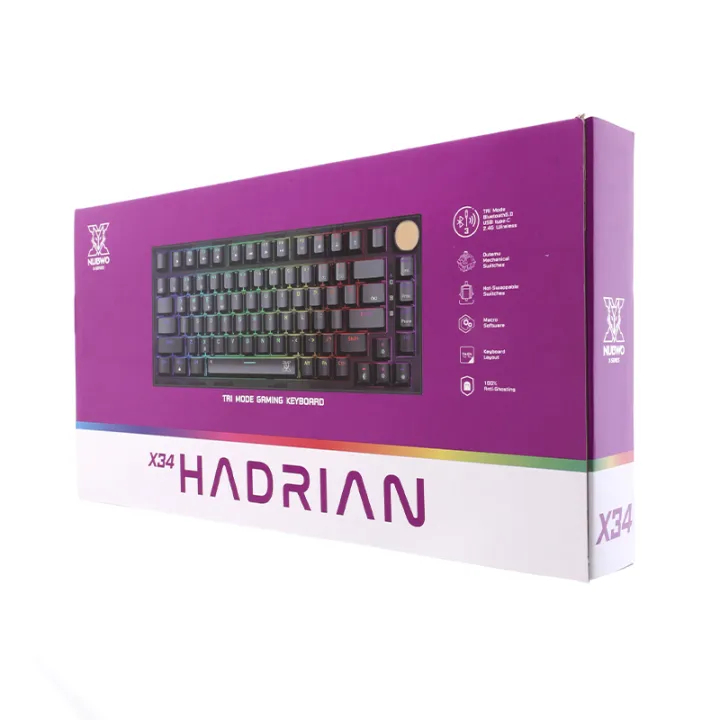 คีย์บอร์ดเกมมิ่ง NUBWO X34 HADRIAN Mechanical Keyboard Outemu Red Switch สินค้ามีประกัน