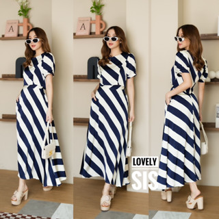 🌈🌿🌺🌼🌸💙🇰🇷 Stripe Slant Crop&amp;Long Skirt Set