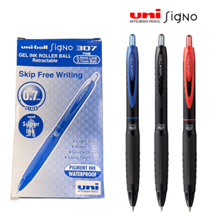 ปากกาเจล UNI-Ball SIGNO 307 Gel Ink Roller Ball ขนาดหัวปาก 0.7mm น้ำเงิน