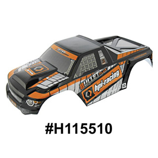 HPI 115510 บอดี้ Trimmed &amp; Painted Bullet Flux MT (Black) w/Decals ทำสีสำเร็จจากโรงงาน สำหรับ HPI BULLET FLUX