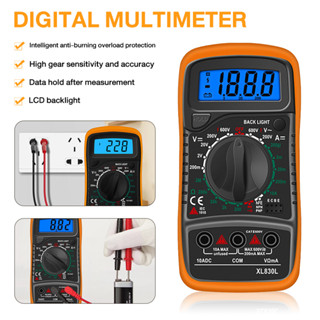 มัลติมิเตอร์แบบดิจิตอล XL830L เครื่องวัดกระแสไฟ AC DC OHM เครื่องทดสอบแรงดันไฟฟ้า