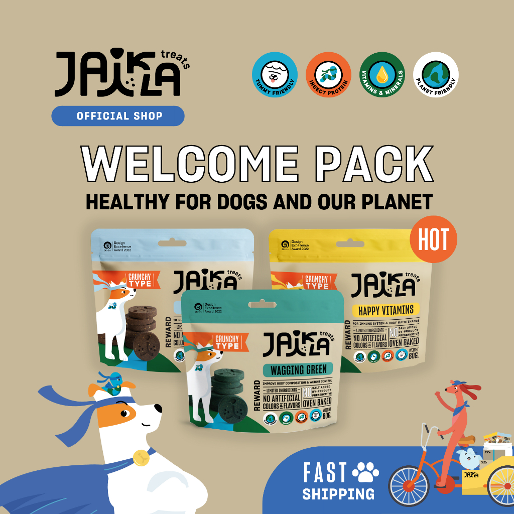 JAIKLA Treats WELCOME PACK ขนมสุนัขเพื่อสุขภาพจากโปรตีนแมลง
