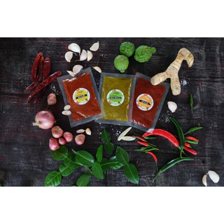 พริกแกงเผ็ด/พริกแกงเขียวหวาน/พริกแกงส้ม ขนาด 100 กรัม【เจ้นิตพริกแกง】(Curry Paste)
