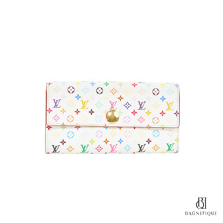 LV SARAH WALLET LONG WHITE MONOGRAM CANVAS GHW