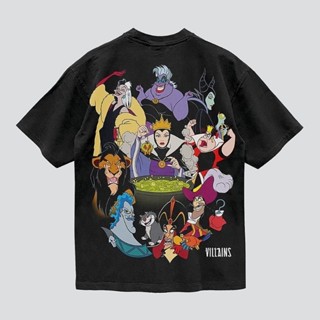 เสื้อDisney ลาย Vilains Disney 😈 สีดำ ฟอกเฟด วินเทจ ( TMA-006 )