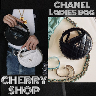 💯ชาแนล🍒Chanel bag🍒สุภาพสตรี/กระเป๋าวงเดือน/กระเป๋าคลัช AP3095