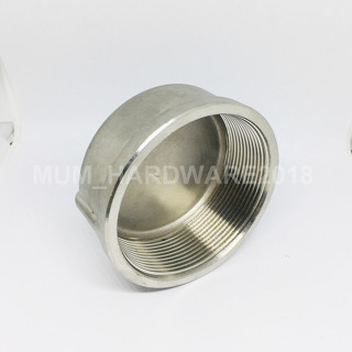 ฝาครอบเกลียวใน / ฝาปิดเกลียวใน  (Round Cap  Stainless 304) (ขนาด 3"- 4") สแตนเลส เกลียว BSPT