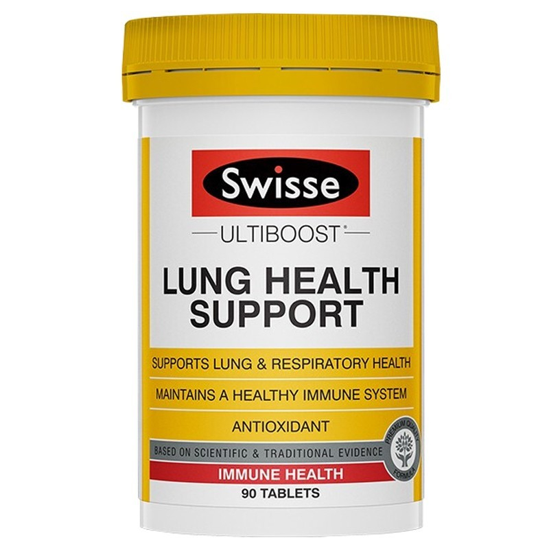 Swisse Ultiboost Lung Health Support 90 Tablets อาหารเสริมช่วยป้องกันโรคปอดและโรคทางเดินหายใจ