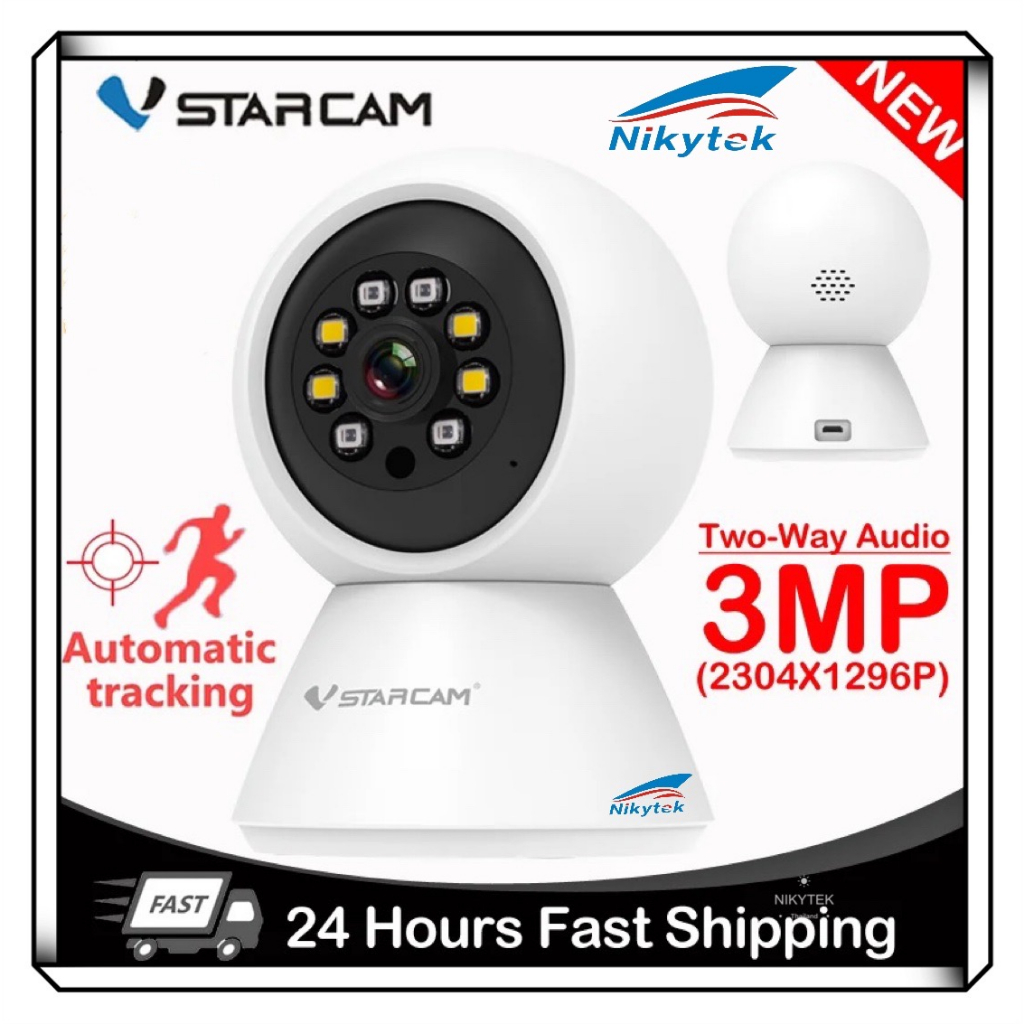 Vstarcam C991 ( ใหม่ล่าสุด 2024) กล้องวงจรปิดใช้ในบ้านไร้สาย ความละเอียด 3MP มีระบบ AI+