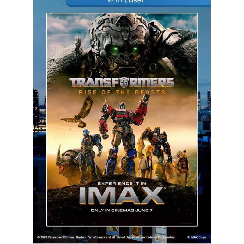 โปสเตอร์ ทรานส์ฟอร์เมอร์ส : กำเนิดจักรกลอสูร ของแท้ จากโรงหนัง IMAX / Transformers : Rise of The Beast POSTER ไอแมกซ์