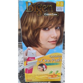 ผลิตภัณฑ์เปลี่ยนสีผม Bigen Quick&amp;Easy Cream by One Push Color Golden blonde 7-3 สีบลอนด์ประกายทอง