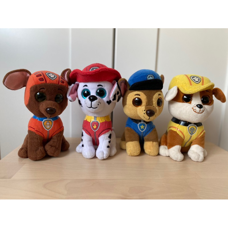 ตุ๊กตามือสอง Paw Patrol Chase/Zuma/Marshal/Rubber size 15 cm.