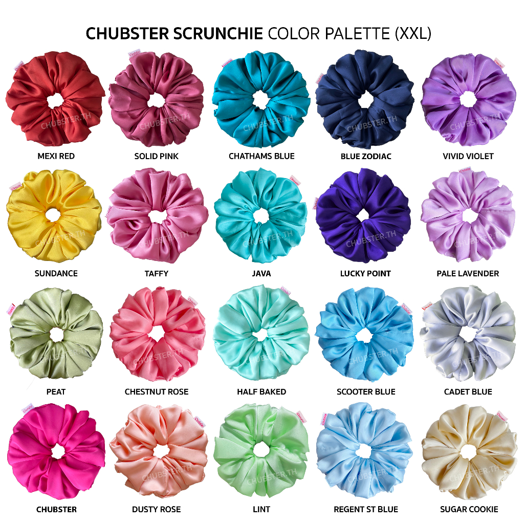 Color Palette XXL-20ซม. ยางมัดผม ผ้าซาติน ยางรัดผมโดนัท Scrunchie Big size ยางมัดผมสครั้นชี่xxl