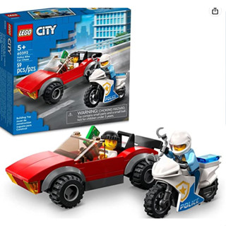 LEGO City Police Bike Car Chase 60392, Toy with Racing Vehicle &amp; Motorbike