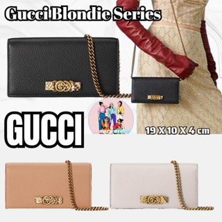 Gucci/ประสานโซ่หนังงูหลามคู่ G/กระเป๋าสตางค์/กระเป๋าผู้หญิง/กระเป๋า Messenger/กระเป๋าสะพาย