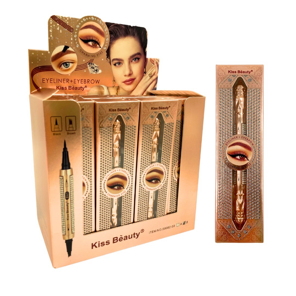 Kiss Beauty Eyeliner อายไลเนอร์ เนื้อลิขวิด กันน้ํา ติดทนนาน แห้งเร็ว ดวงตาคมสวย