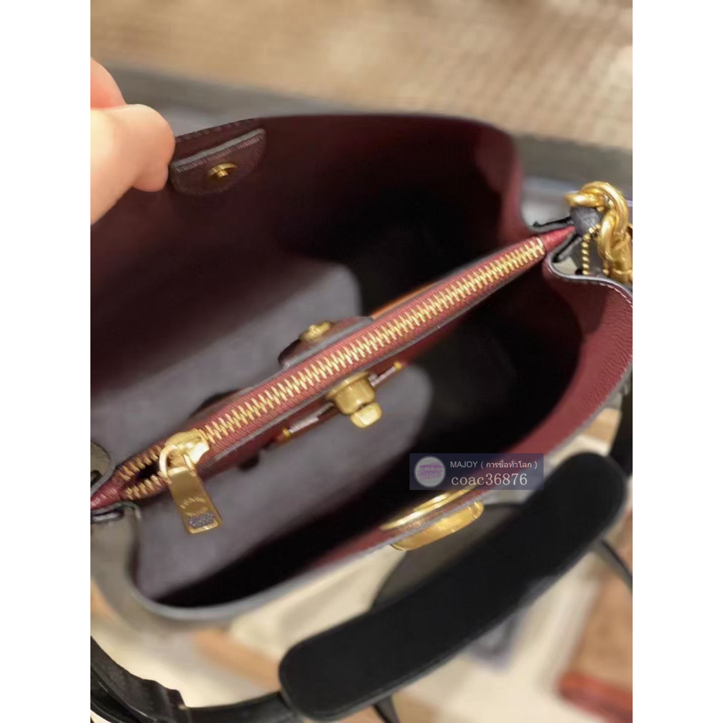 แท้💯% /ปลอดภาษี COACH Willow Bucket กระเป๋าทรงถังใบเล็ก กระเป๋าสะพายข้างผู้หญิง，กระเป๋าสะพายข้างแบบพกพา