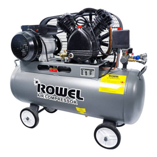 ROWEL ปั๊มลมสายพาน AIR COMPRESSOR รุ่น BV51-65S ขนาด 65 ลิตร กำลังไฟ 1100 วัตต์ 1.5HP 2 ลูกสูบ