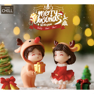 [MC286] ตุ๊กตุ่นจิ๋ว คู่รัก Merry Christmas (1 คู่ ราคา 40 บาท)