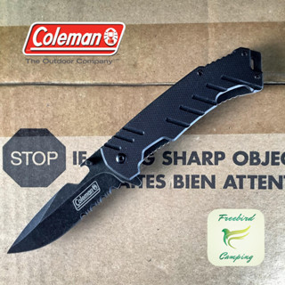 COLEMAN LINERLOCK A/O BLACK G10 FOLDING STAINLESS SERRATED POCKET KNIFE มีด มีดพับ มีดเดินป่า มีดยังชีพ