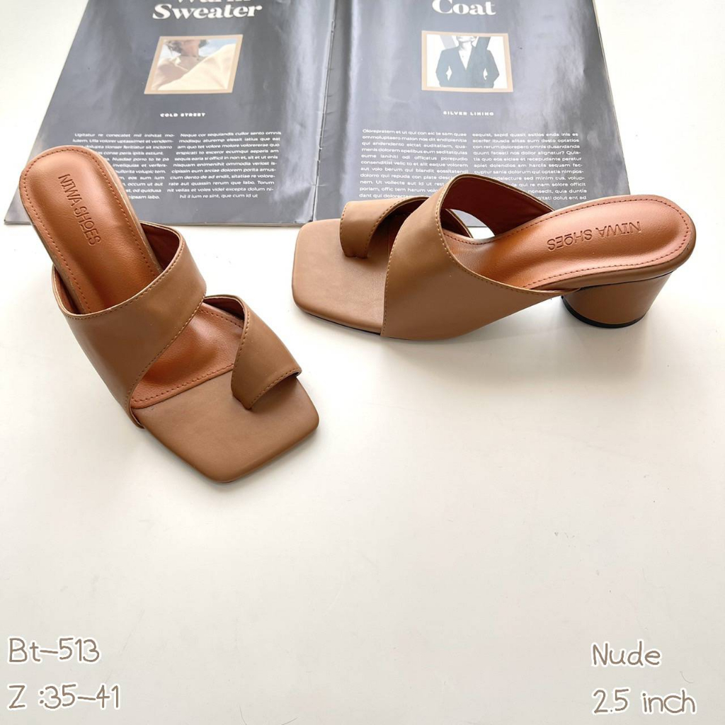 รองเท้าส้นสูงหูหนีบ รองเท้าผู้หญิง รองเท้าแฟชั่น  แบรนด์ NIWA Shoes BT-513 - รูปที่ 3