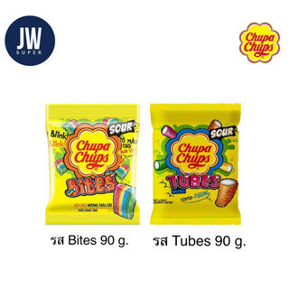 Chupa Chups Bites Tubes Sour 1 Meter จูปา จุ๊ปส์ เยลลี่ ผลไม้รวม รสเปรี้ยว ขนาด 90g. BBE:07/072024-27/07/2024