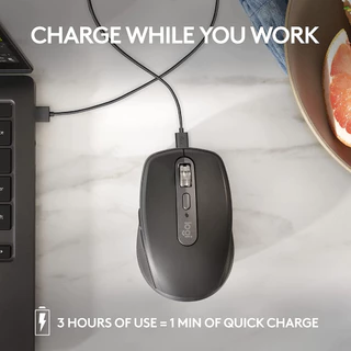Logitech MX Anywhere 3S Bluetooth Compact Wireless Mouse เมาส์ไร้สายขนาดกะทัดรัด, ลากเมาส์ได้บนทุกพื้นผิว, คลิกเงียบ-1Y