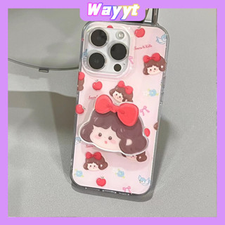 💖จัดส่ง24ชม TH💖iPhone 14 13 12 11 Pro Max เคส for เคสไอโฟน11 น่ารัก บางเบาพกพาง่าย การ์ตูน สาว แฟชั่น พร้อมขาตั้ง Case