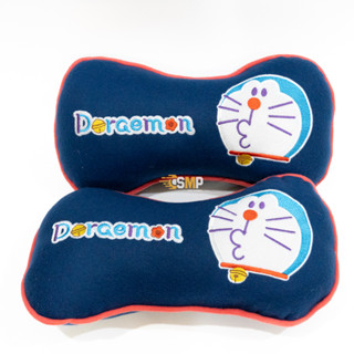 หมอนรองคอโดเรม่อน Doraemon [ ดอกไม้ ] &gt;&gt; 1คู่ &lt;&lt;  สินค้าลิขสิทธิ์แท้ แบบผ้า หมอนรองคอทรงกระดูก วัสดุใยสังเคราะห์อย่างดี