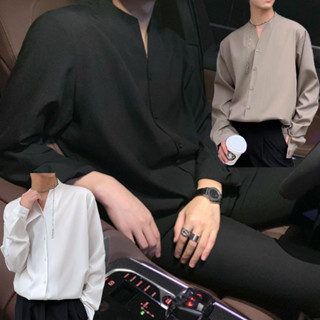 มาใหม่!! เสื้อเชิ้ตผู้ชาย เสื้อแฟชั่น สไตล์เกาหลี #C55 เสื้อเชิ้ตแขนยาว ผู้ชาย คอปีน แขนยาว เท่ห์สุดๆ