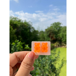 ต่างหูกัมมีแบร์สีส้มอ่อน🍊🧡