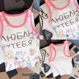 🇰🇷New🇰🇷  Korea tank top เสื้อกล้ามลายน่ารักกก ดีเทลแต่งขอบสีสวย แนะนำเลยค้า ใส่ง่าย