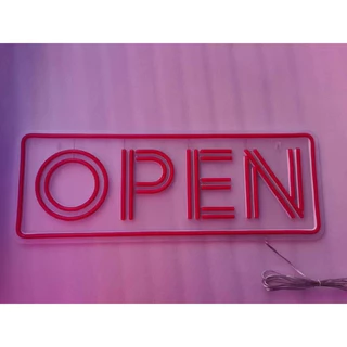 ป้ายไฟ ป้ายไฟตัวอักษร ป้ายไฟร้าน ป้ายไฟOPEN ป้ายไฟนีออน ป้ายไฟ ป้ายไฟLED-OPEN ทรงตั้ง ขนาด55x20