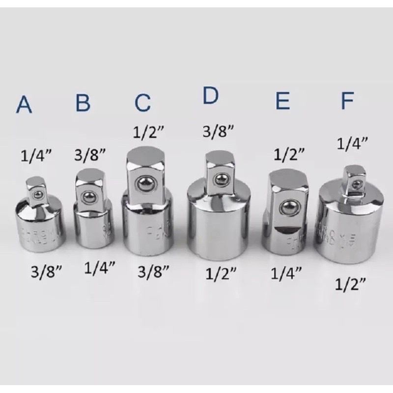บล๊อกข้อต่อเพิ่ม ข้อลดขนาด ตัวแปลง ลูกบล็อก ข้อต่อบล็อค 1/2”,3/8”,1/4” ตัวแปลงบล็อก ลูกบล็อก